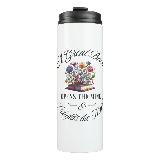 Termo A Great Book Delights Floral  (Anverso)