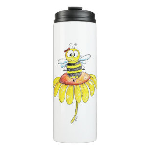 Termo Abeja caprichosa sobre una flor