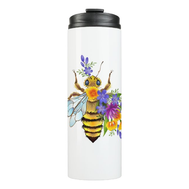 Termo Abeja de flor con plantas silvestres (Anverso)