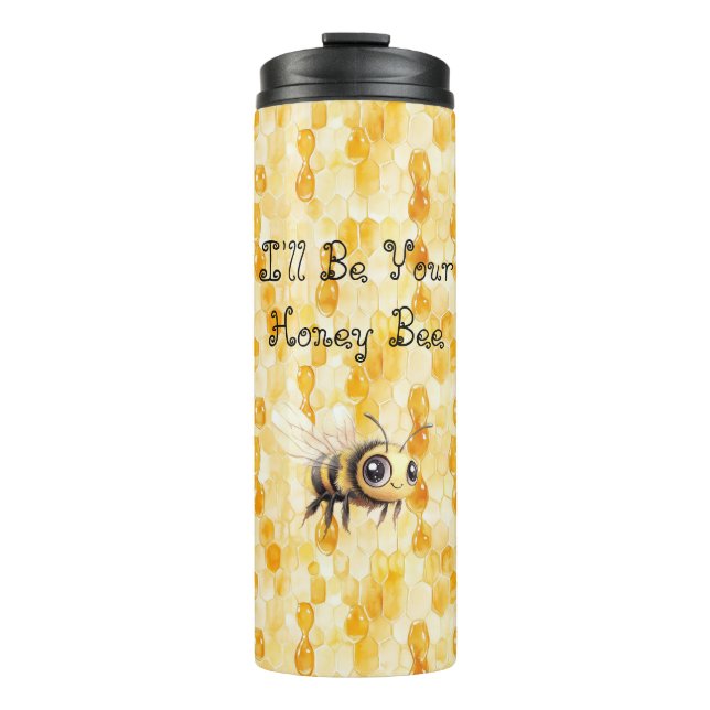 Termo Abeja de Miel Amarillo Dorado (Anverso)
