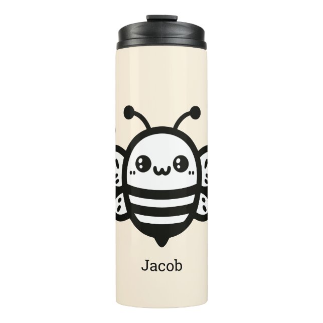 Termo Abeja dulce de miel - Kawaii Lursery Line Art (Anverso)