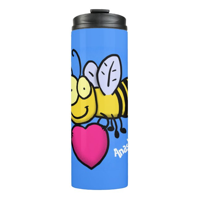 Termo Abeja graciosa y linda con ilustracion personaliza (Anverso)