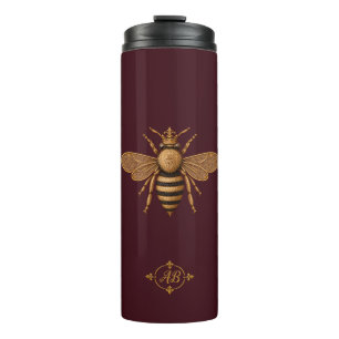 Termo Abeja Real de Romance Oscuro   Francés Burgundy & 