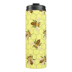 Termo Abejas, Salven las abejas, patrón de abejas