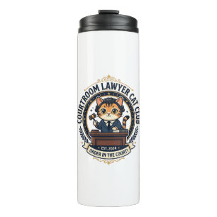 Termo Abogado de sala del tribunal gato divertido diseño