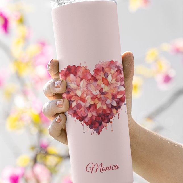 Termo Abrazo floral | Corazón | Personalizado Valentine (Subido por el creador)
