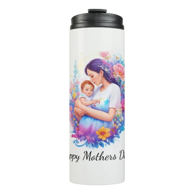 Termo Abrazo floral del Día de la Madre (Anverso)