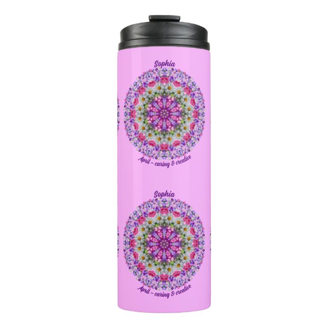 Termo Abril personalizado Flower Sweet Pea Mandala (Anverso)