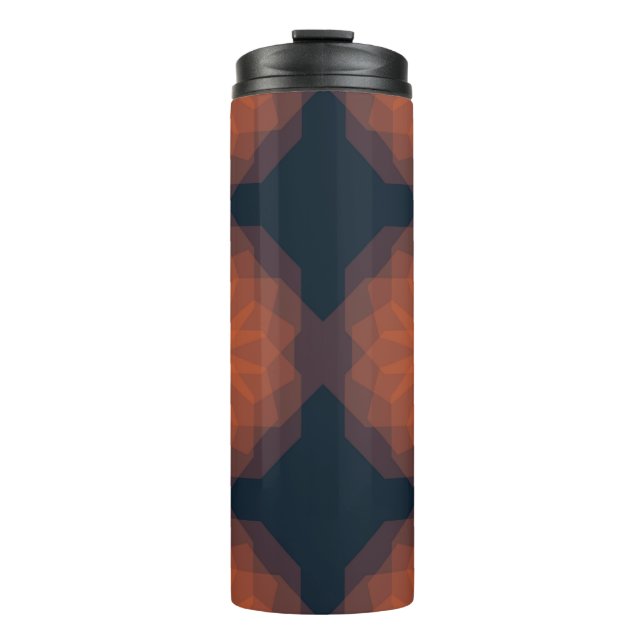 Termo abstracción de flor geométrica moderna y naranja (Anverso)