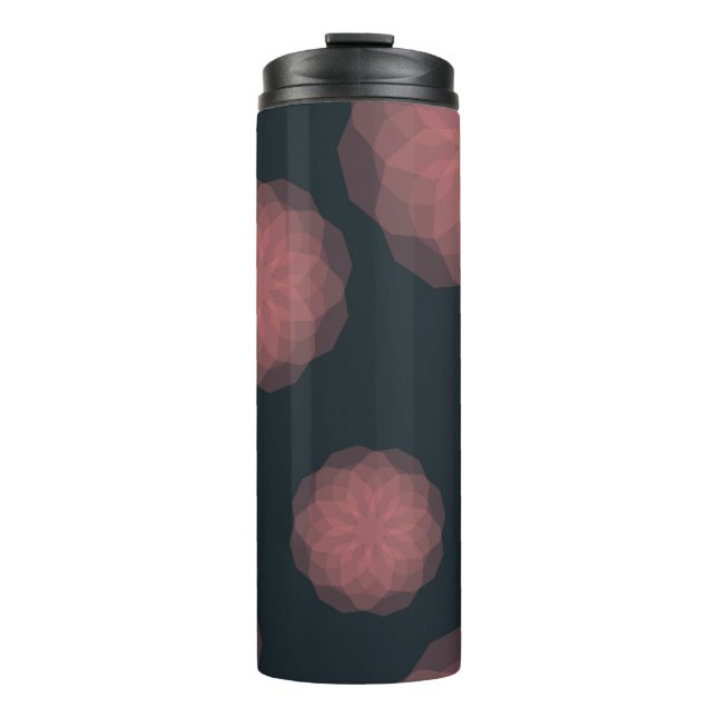 Termo abstracción de flor rosa, geométrica, fresca y mod (Anverso)