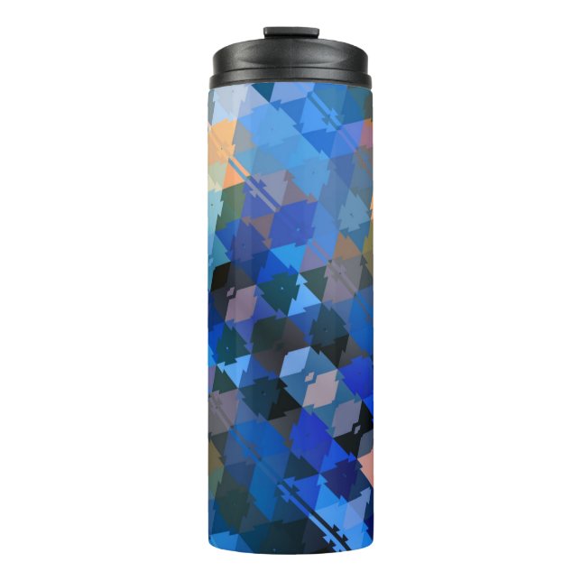 Termo Abstract Blues Purple and Gold Triangles (Anverso)