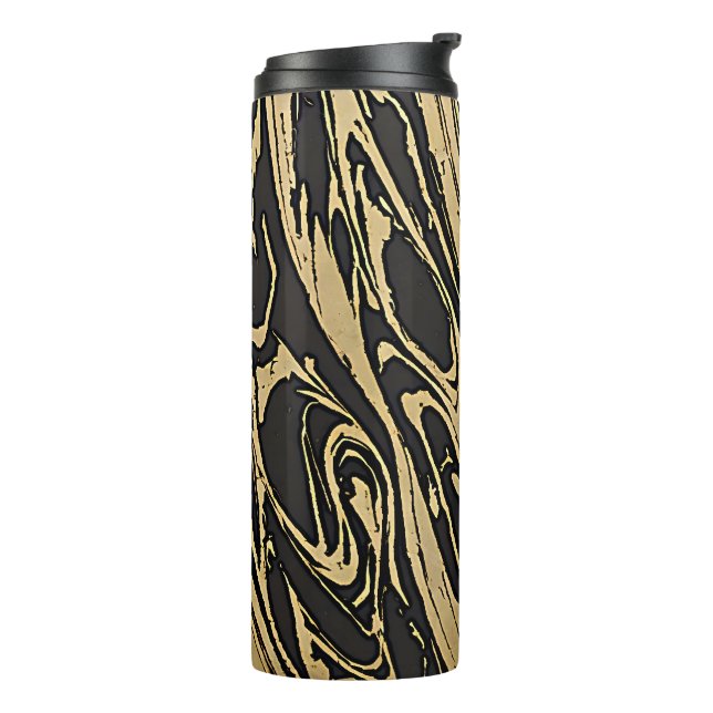 Termo Abstract Fluid Art - Black Marble Effect (Rotado hacia la izquierda)
