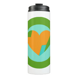 Termo Abstract Heart Green Teal Orange Circle