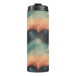 Termo Abstract Nature: Minimalist Lotus & Bird Design