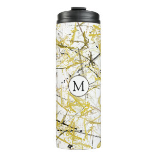 Termo Abstract Scribbles - Mustard and Brown