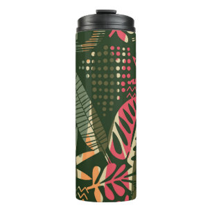 Termo Abstract seamless pattern with tropical leaves. Ha