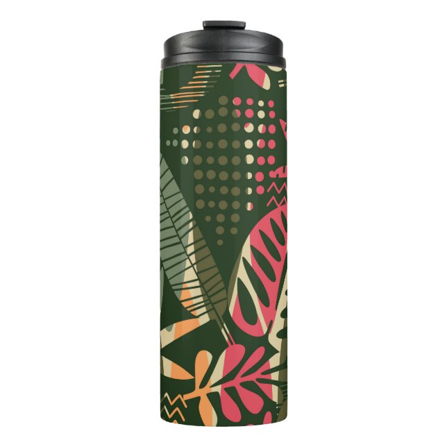 Termo Abstract seamless pattern with tropical leaves. Ha (Anverso)