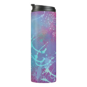 Termo Abstract Turquoise Paint Splatter Blue Purple Legg
