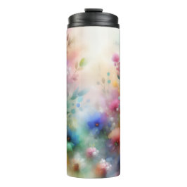 Termo Abstract Watercolor Florals Thermal Tumbler