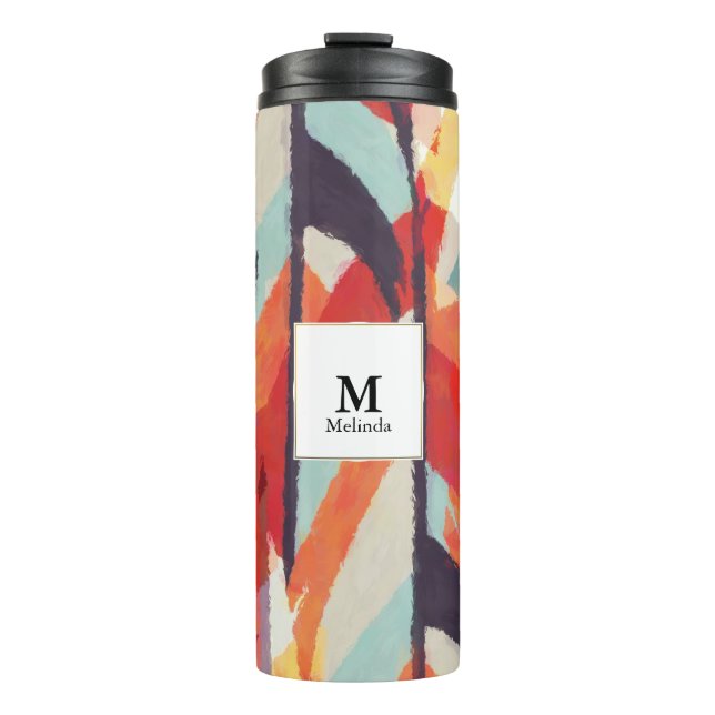 Termo Abstract Watercolor Monograma Tumbler (Anverso)