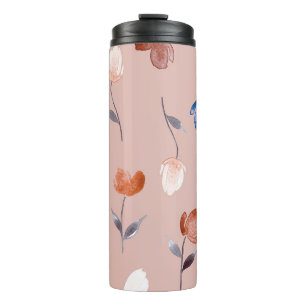 Termo Abstracto Acuarela Floral: Pastel Seamless.