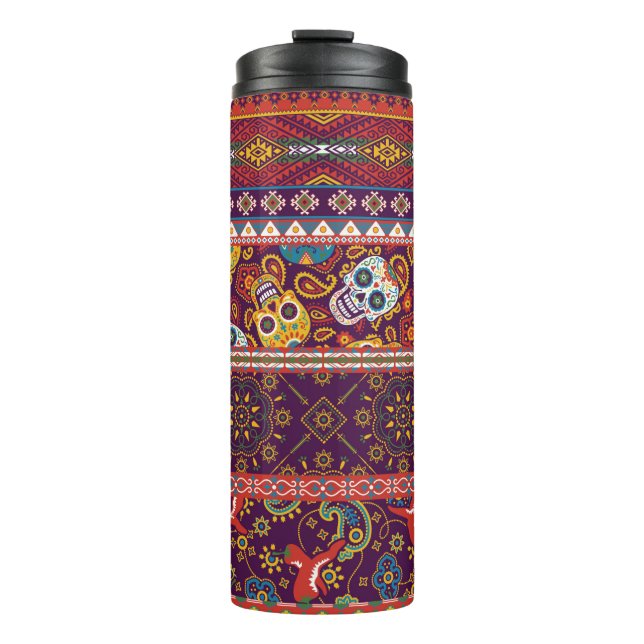Termo abstracto de tejido tradicional de estilo mexicano (Anverso)