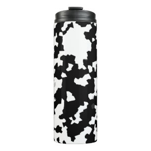 Termo Abstracto irregular camo negro y blanco