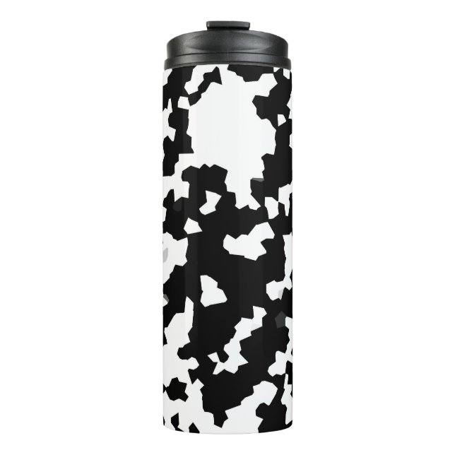 Termo Abstracto irregular camo negro y blanco (Anverso)