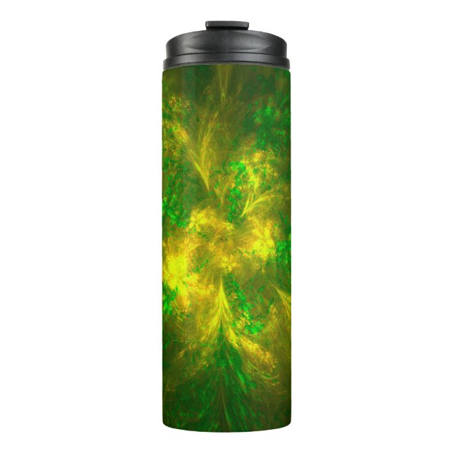 Termo Abstrato Flores Flores Claras Patrones Amarillos Y (Anverso)