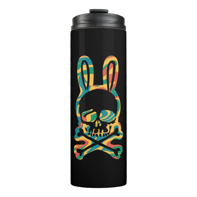 Termo Abundancia de Pascua Retro Tie Dye Bunny Skull Cro (Anverso)
