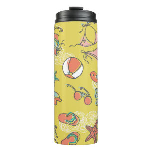 Termo accesorios de playa. patrón transparente