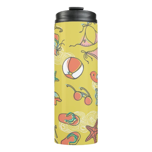 Termo accesorios de playa. patrón transparente (Anverso)