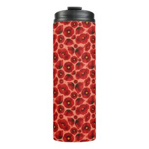 Termo Aceite de flores rojas