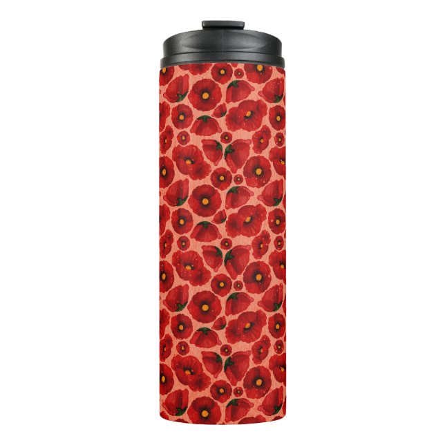Termo Aceite de flores rojas (Anverso)