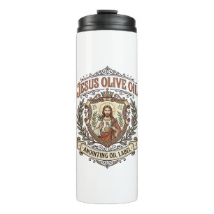 Termo Aceite de Oliva Jesús Aceite de Unción Etiqueta Je