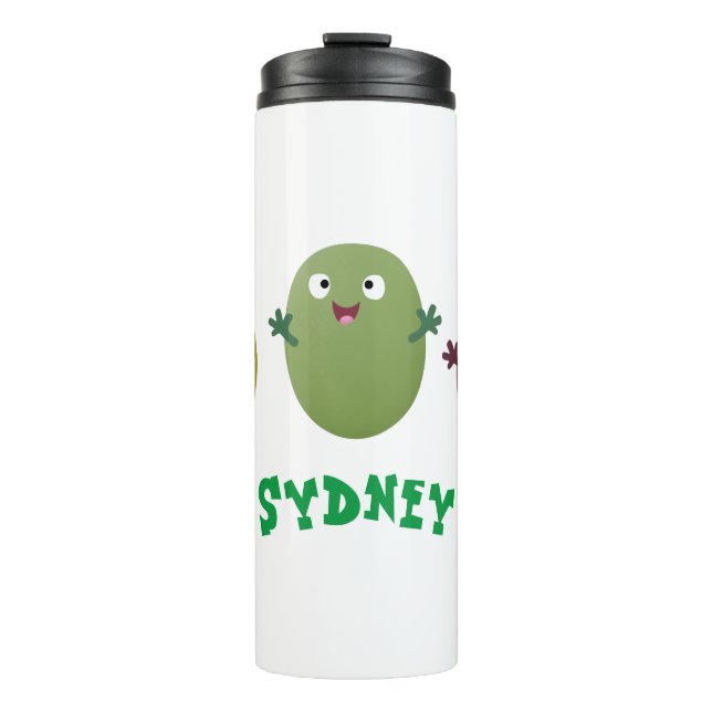 Termo Aceitunas alegres y lindas cantando personalizado (Anverso)