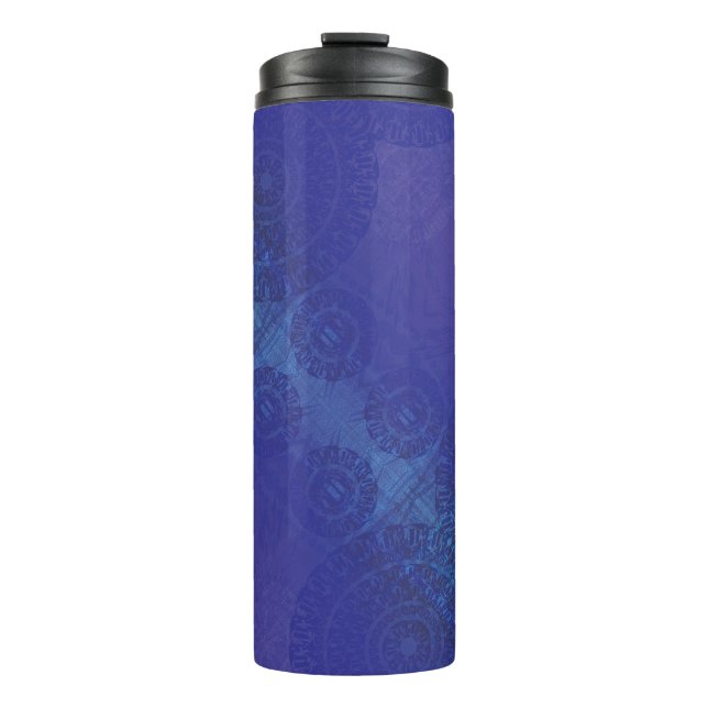 Termo Aceptación | Medallones Blue Indigo Violet Boho (Anverso)