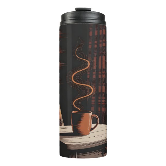 Termo Acogedor café de cabina con decoración rústica de  (Anverso)