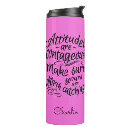 Termo ACTITUDES personalizado monograma y tumbler de col