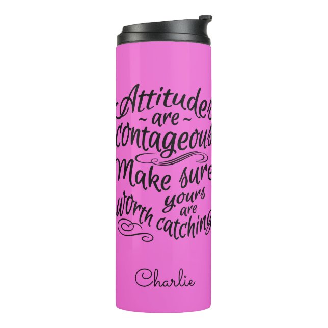 Termo ACTITUDES personalizado monograma y tumbler de col (Rotado hacia la izquierda)