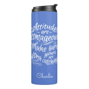 Termo ACTITUDES personalizado monograma y tumbler de col