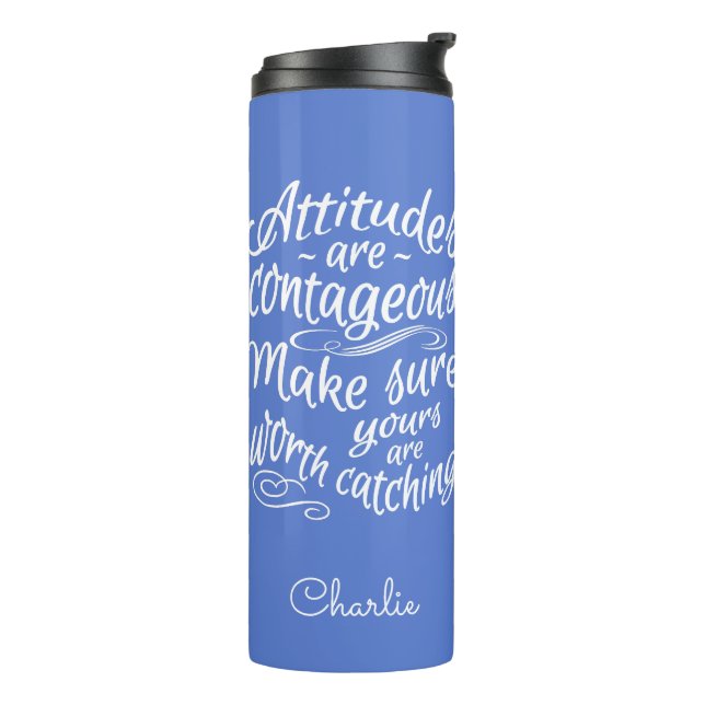 Termo ACTITUDES personalizado monograma y tumbler de col (Rotado hacia la izquierda)