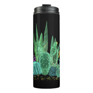 Termo Acuarela, almohada de lanzamiento de cactus