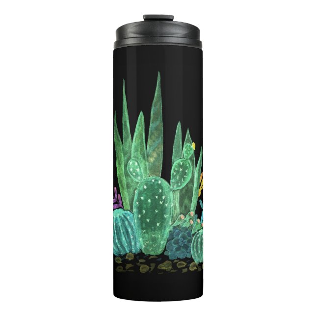 Termo Acuarela, almohada de lanzamiento de cactus (Anverso)