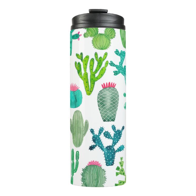Termo Acuarela Cactus Set: Colección artística (Anverso)
