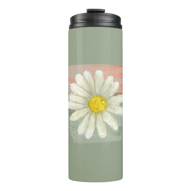 Termo Acuarela de margarita blanca (Anverso)