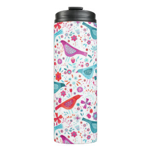 Termo Acuarela de pájaro moderna