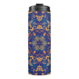 Termo Acuarela Kaleidoscope Mandala Oriental Design.