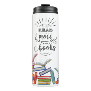 Termo Acuarela Leer más libros de profesores Nerd