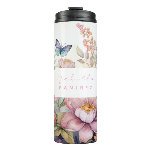 Termo Acuarela personalizada con nombre (Anverso)